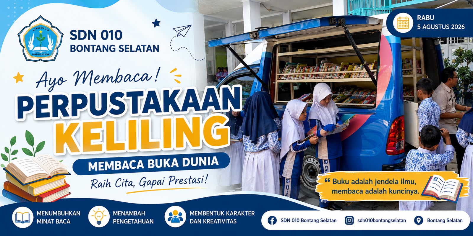 Perpustakaan Keliling Hadir di SDN 010 Bontang Selatan, Tingkatkan Minat Baca Siswa