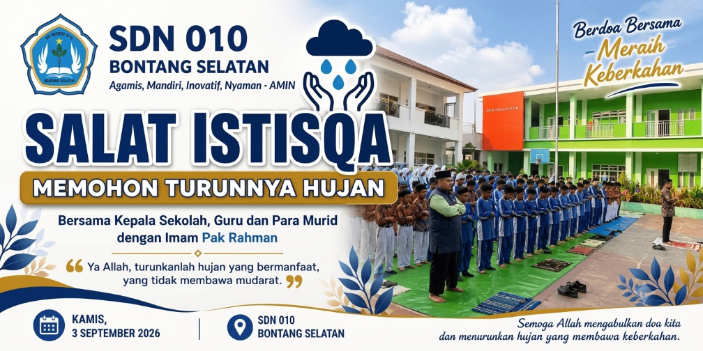 SDN 010 Bontang Selatan Gelar Salat Istisqa, Bersama Memohon Turunnya Hujan